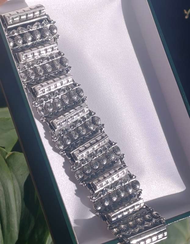 Vintage Candida Sterling Wide Bracelet