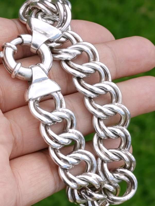 Sterling Double Link Signoretti Clasp 17MM Bracelet