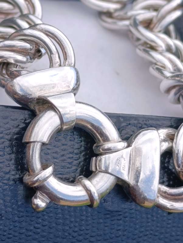 Sterling Double Link Signoretti Clasp 17MM Bracelet