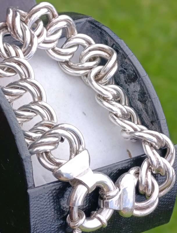 Sterling Double Link Signoretti Clasp 17MM Bracelet