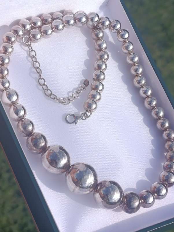 Vintage Sterling Ball Necklace