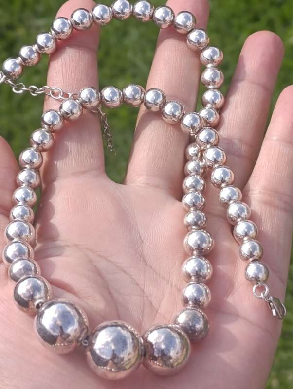 Vintage Sterling Ball Necklace