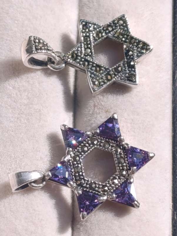 Sterling Vintage Star Of David Pendants