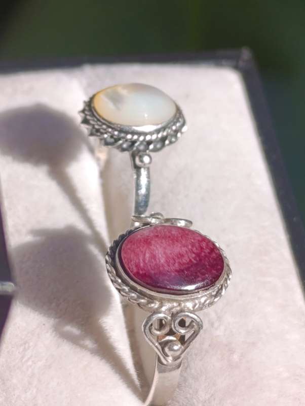 Sterling Vintage Natural Insert Rings