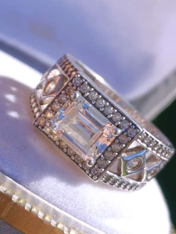 Sterling Clear Stone Studded Ring