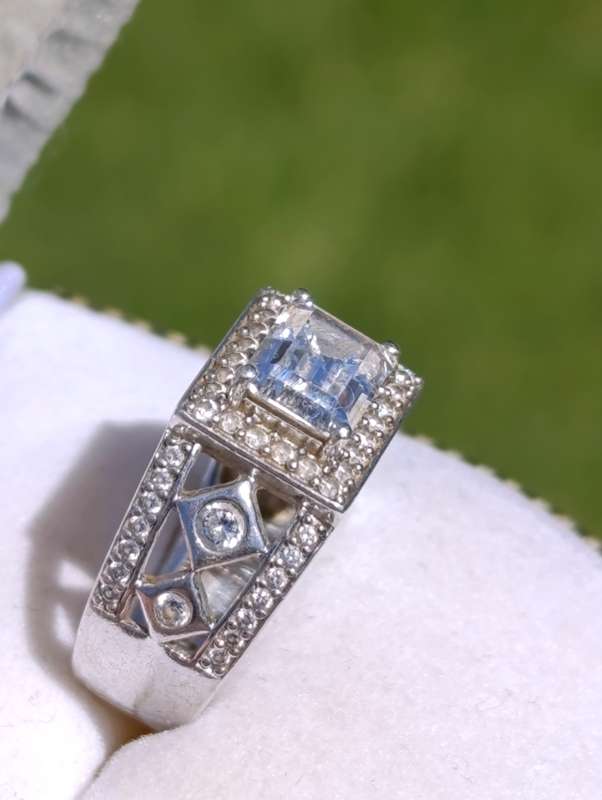 Sterling Clear Stone Studded Ring