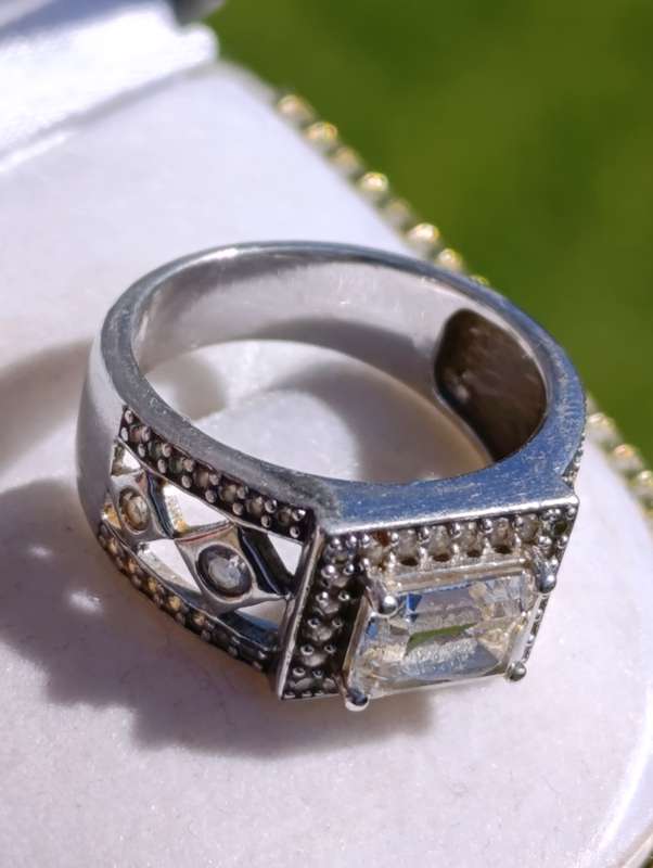 Sterling Clear Stone Studded Ring