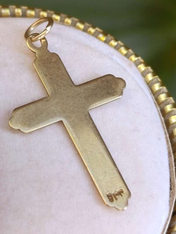 9ct Gold Vintage Plain Cross Pendant