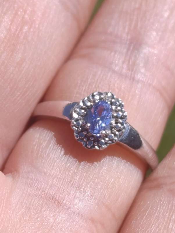 Sterling Diamond Tanzanite Ring