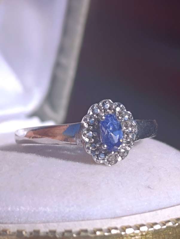 Sterling Diamond Tanzanite Ring