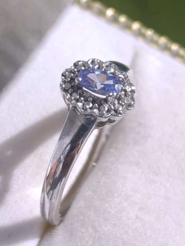 Sterling Diamond Tanzanite Ring