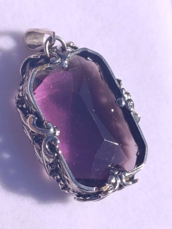 Purple Stone Vintage Pendant