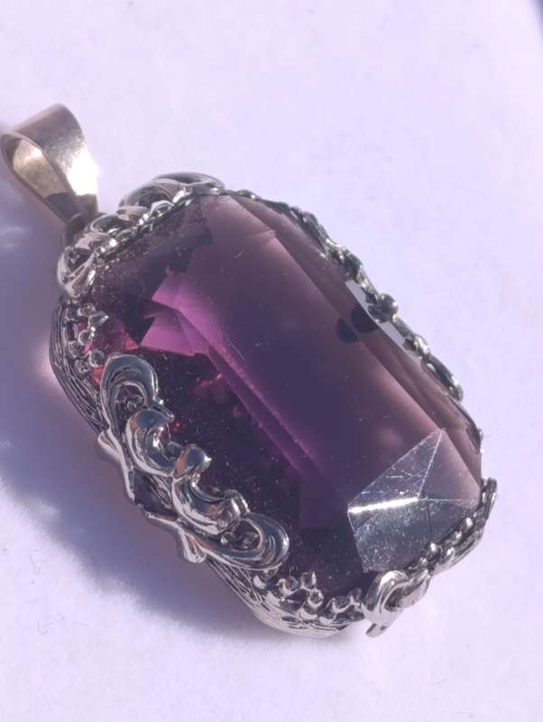 Purple Stone Vintage Pendant
