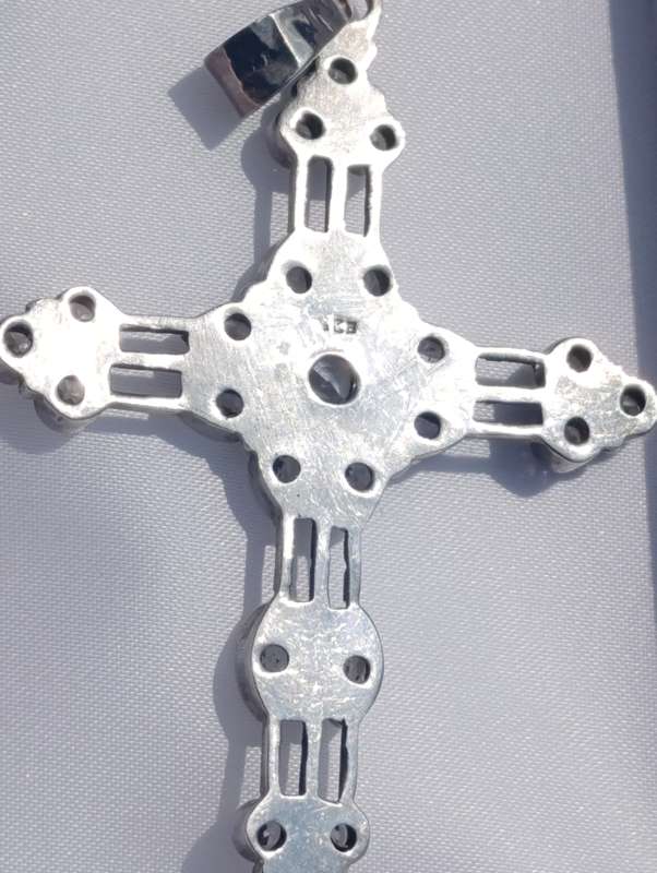 Large Sterling Vintage Cross Pendant