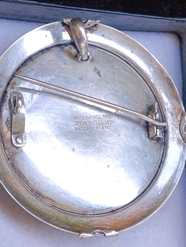 Large Vintage Silver Coin Pendant/Brooch