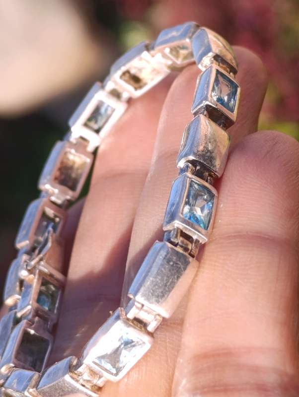 Sterling Blue Topaz Vintage Bracelet
