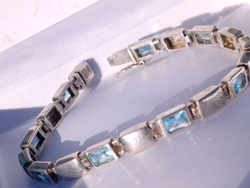 Sterling Blue Topaz Vintage Bracelet