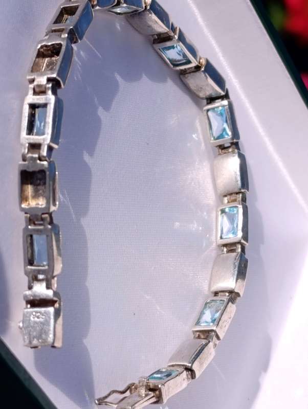 Sterling Blue Topaz Vintage Bracelet