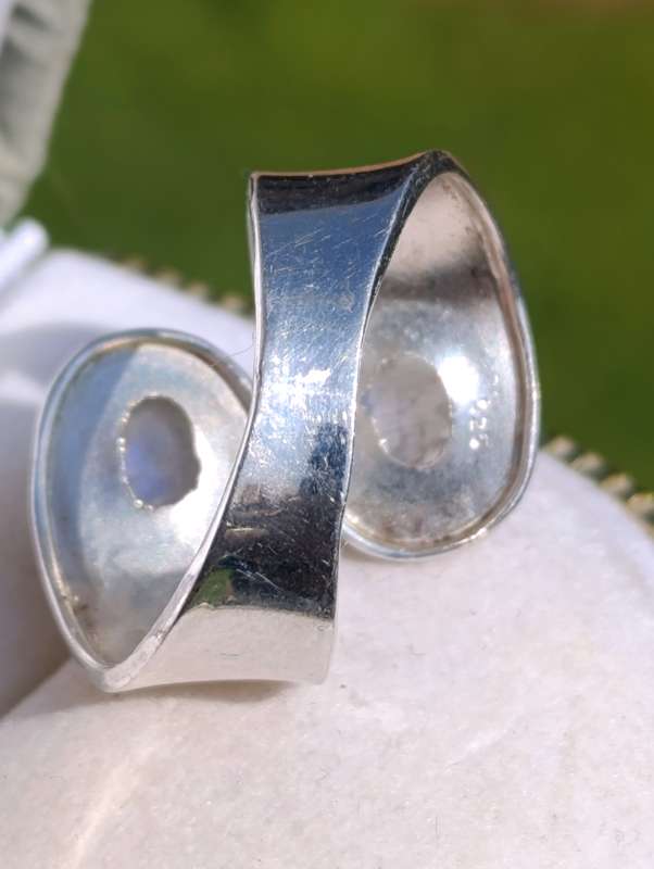 Sterling Double Moonstone Ring