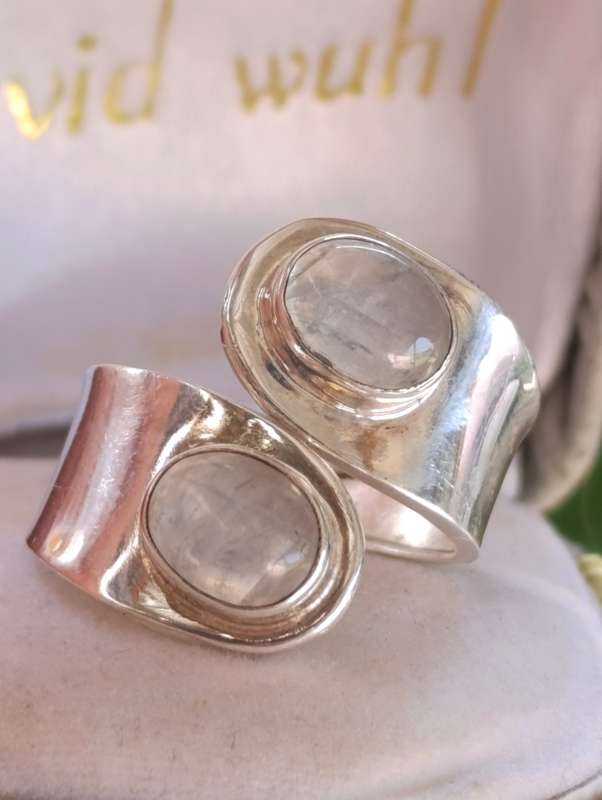 Sterling Double Moonstone Ring
