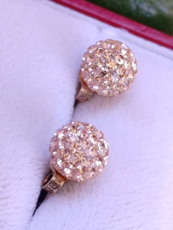 9ct Rose Gold Disco Ball Stud Earrings