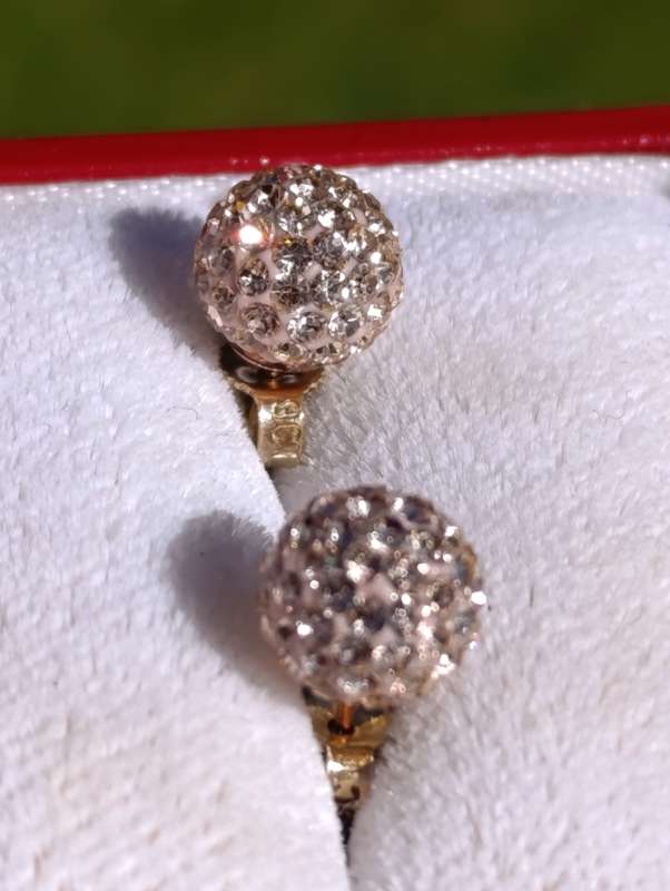 9ct Rose Gold Disco Ball Stud Earrings