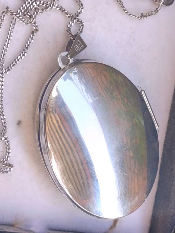 Sterling Locket and Chain Set