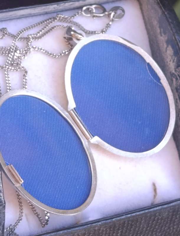 Sterling Locket and Chain Set