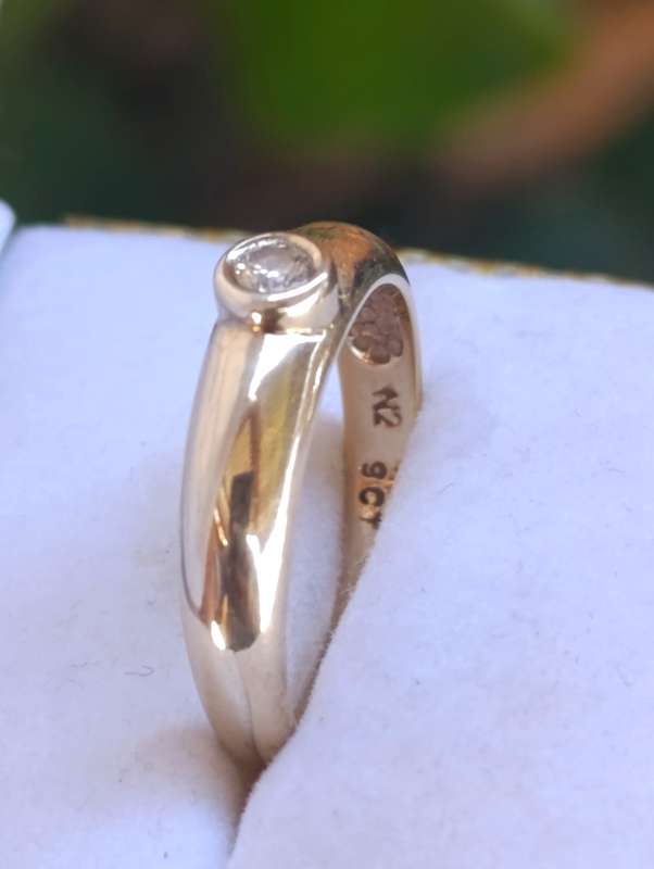 Diamond Solitaire 9ct Gold Ring
