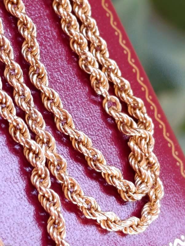 9ct Gold 3MM Vintage Rope Chain
