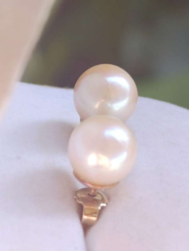 9ct Large Vintage Cultured Pearl Earrings