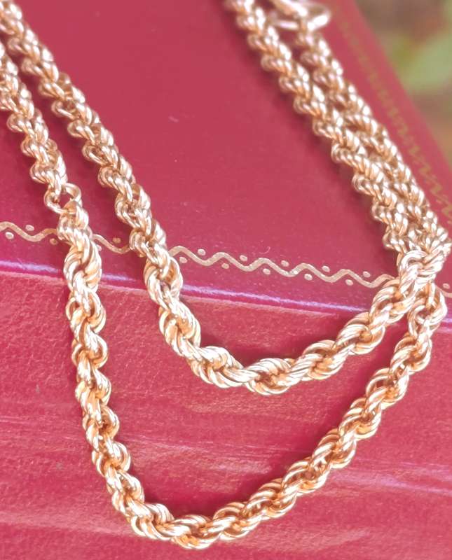 9ct Gold 3MM Vintage Rope Chain