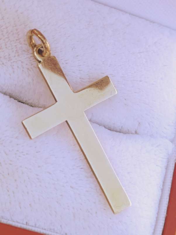 Vintage 9ct Gold Back & Front Cross Pendant