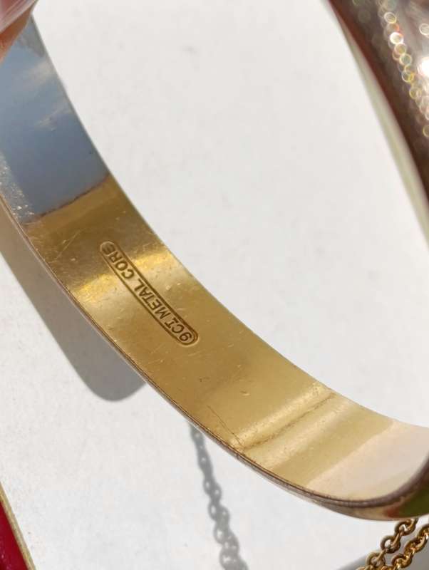 9ct Metal Core Floral 1CM Vintage Bangle