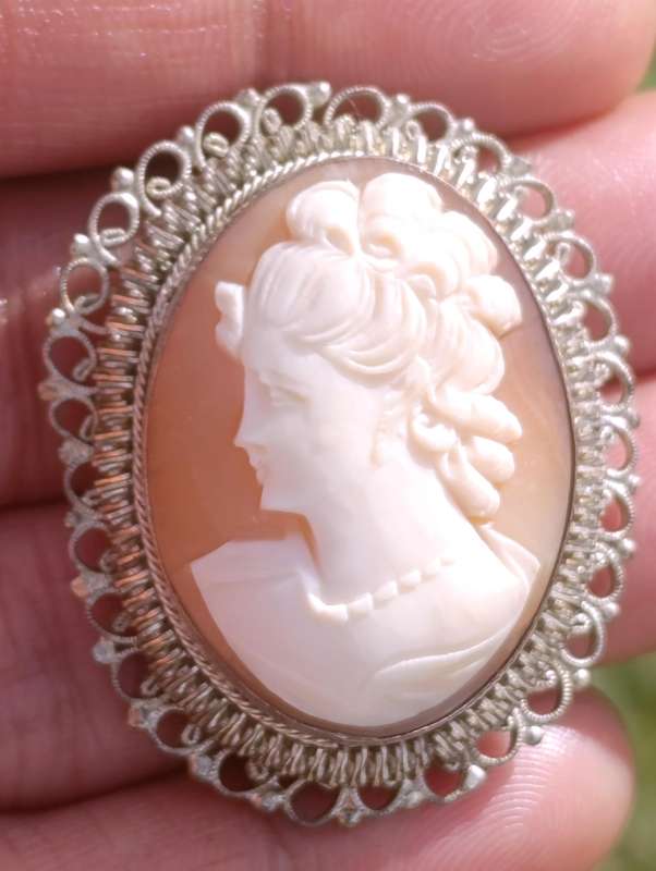 Vintage Cameo Pendant Brooch