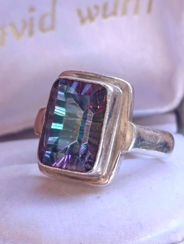 Vintage Solid Mystic Topaz Ring