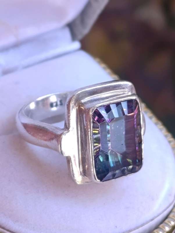 Vintage Solid Mystic Topaz Ring