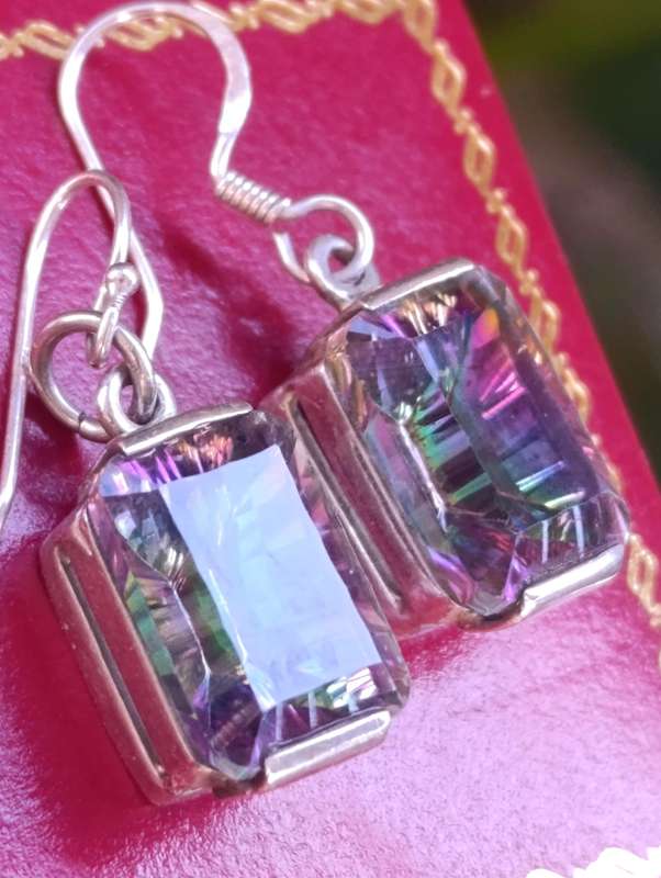 Mystic Topaz Sterling Drop Earrings