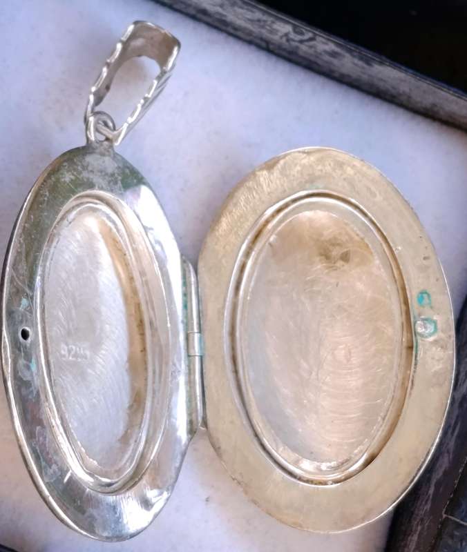 Sterling Large Floral Cutwork Locket Pendant