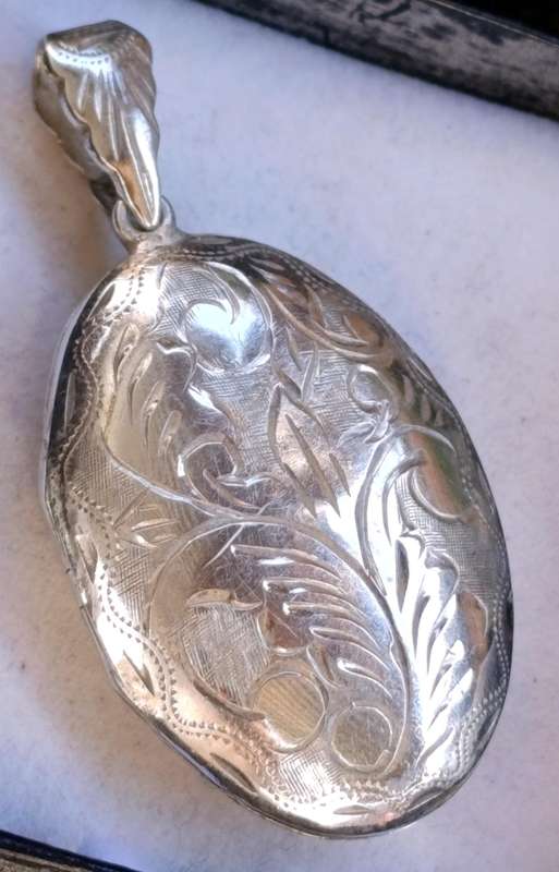 Sterling Large Floral Cutwork Locket Pendant