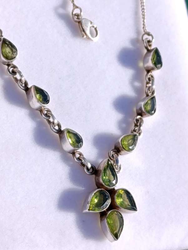 Vintage Sterling Peridot Necklace