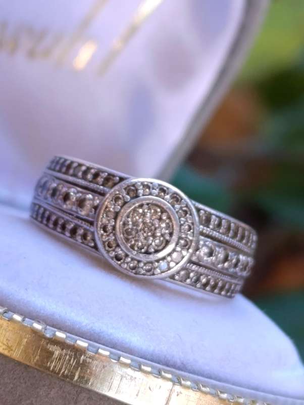 Vintage Halo Sterling Studded Ring