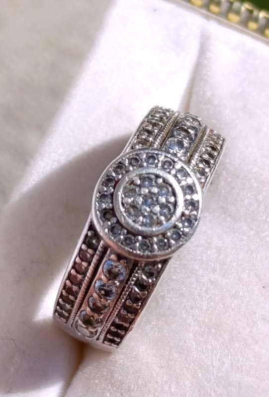Vintage Halo Sterling Studded Ring