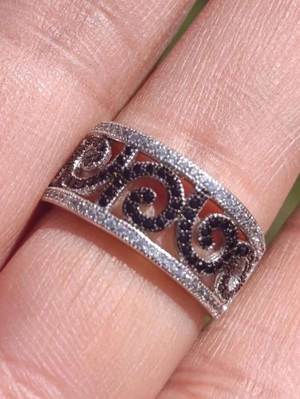 Sterling Black Studded Design Ring