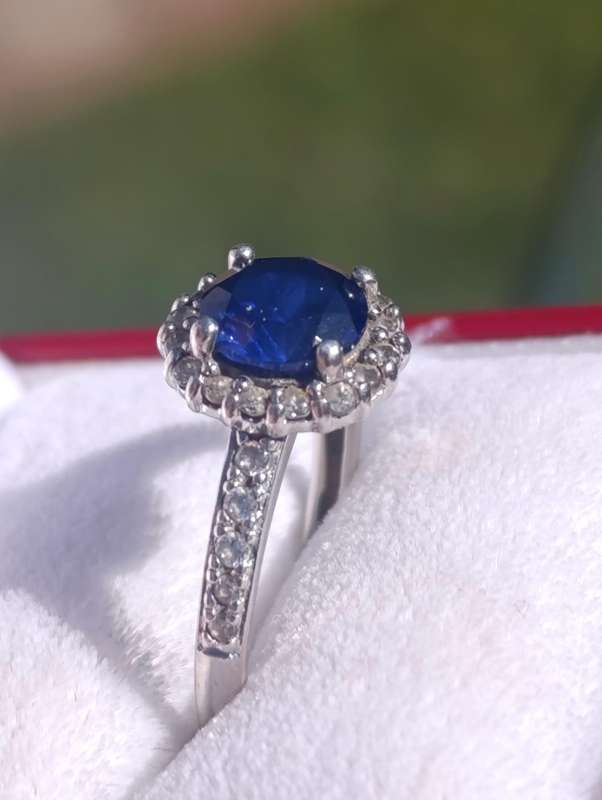 Designer Sapphire Sterling Ring