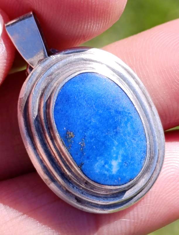 Sterling Vintage Lapis Lazuli Pendant