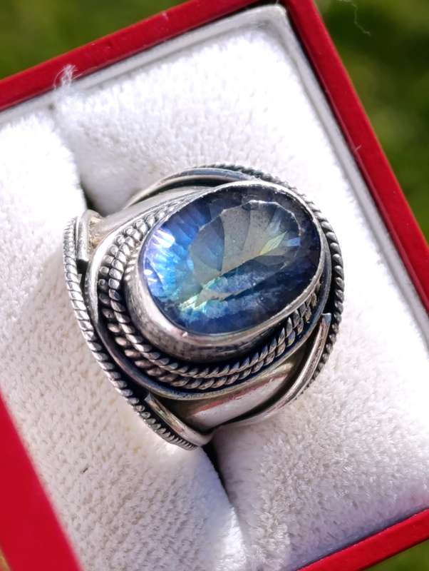 Sterling Vintage Mystic Topaz Ring