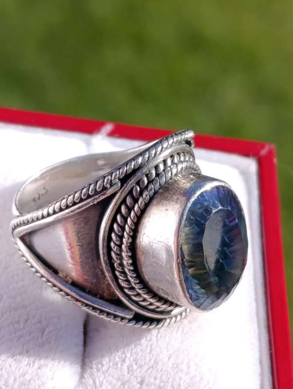 Sterling Vintage Mystic Topaz Ring