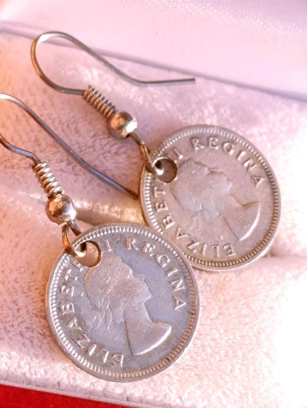 Vintage Silver Tickey Coin Earrings