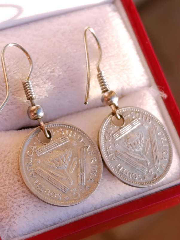 Vintage Silver Tickey Coin Earrings